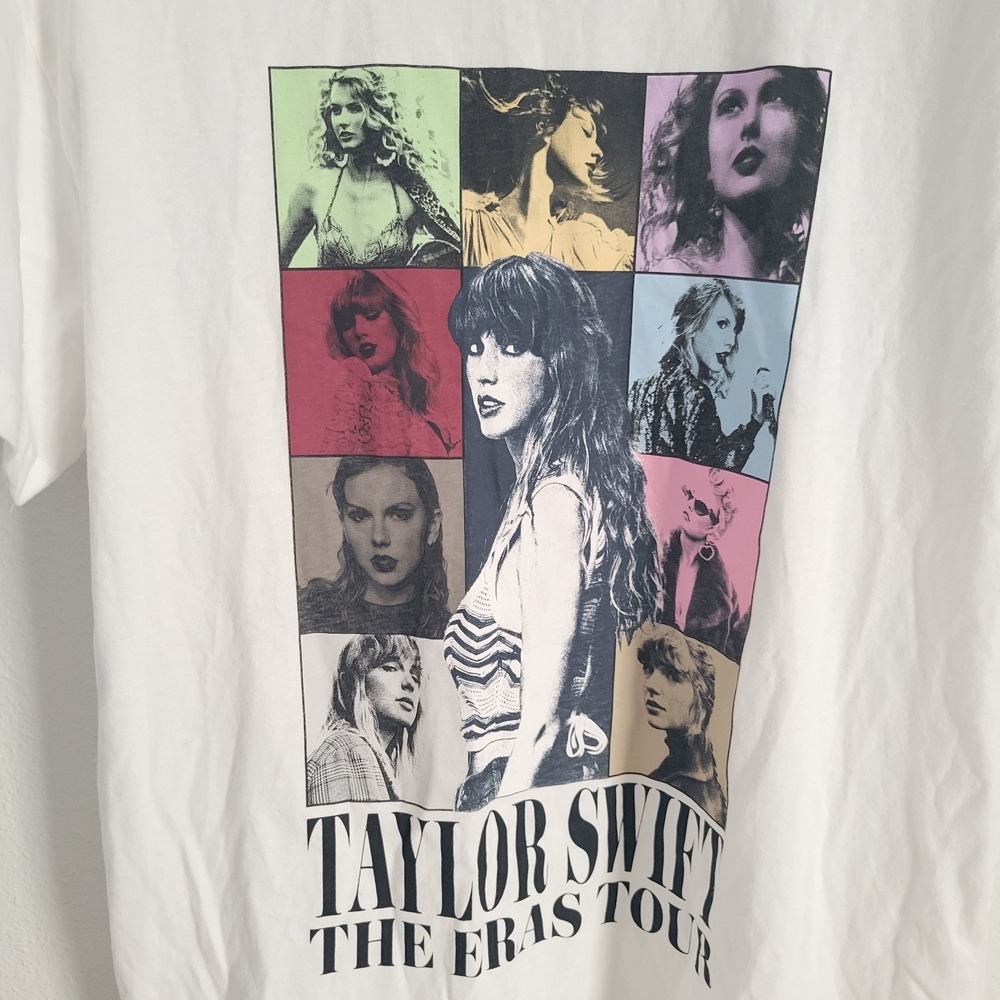 Official Taylor Swift The Eras Tour 2023 White Concert Merch Tee Medium